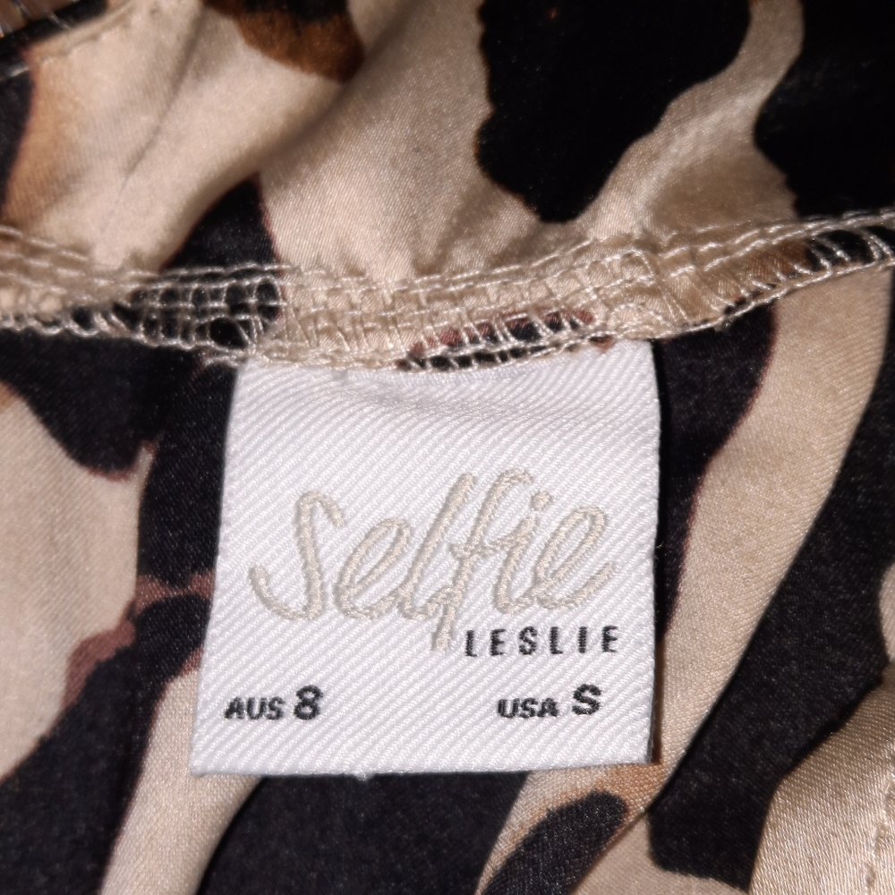 SELFIE LESLIE Wideleg Cowl Jumpsuit Strappy Satin Flowy Leopard Night Ou… - Picture 4 of 12